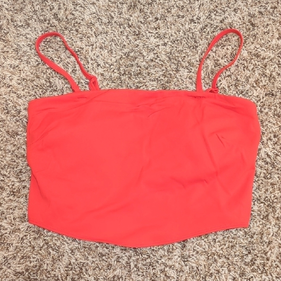 JoyLab Tops - JoyLab womens red sleeveless square neck tankini top with removable straps